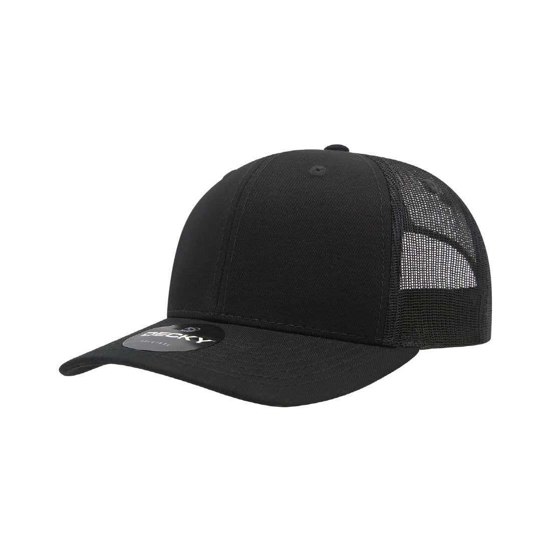 6021- 6 Panel Mid Profile Structured Cotton Blend Trucker