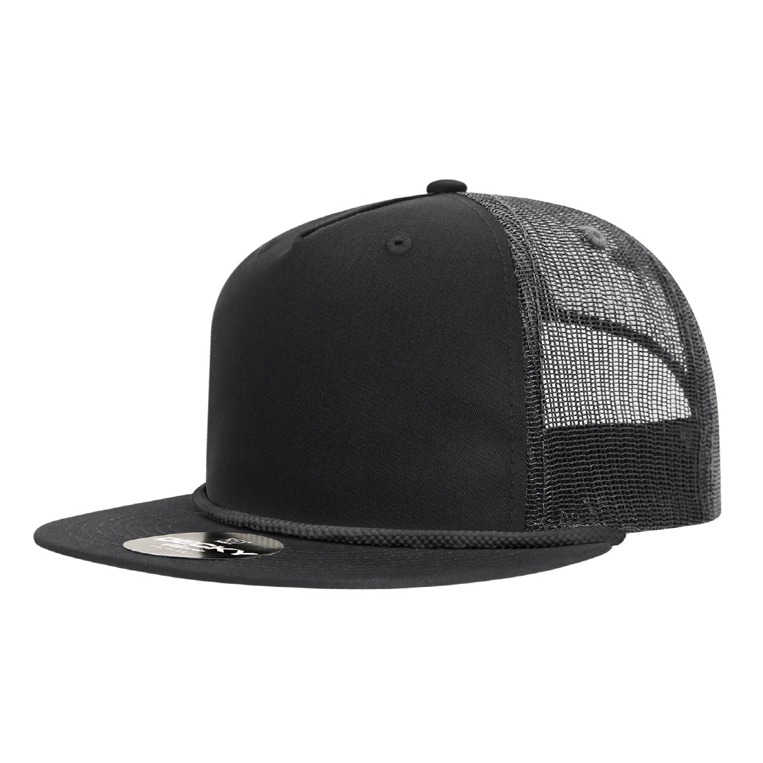 6041-5 Panel High Profile Relaxed Cotton Blend Trucker w/Rope