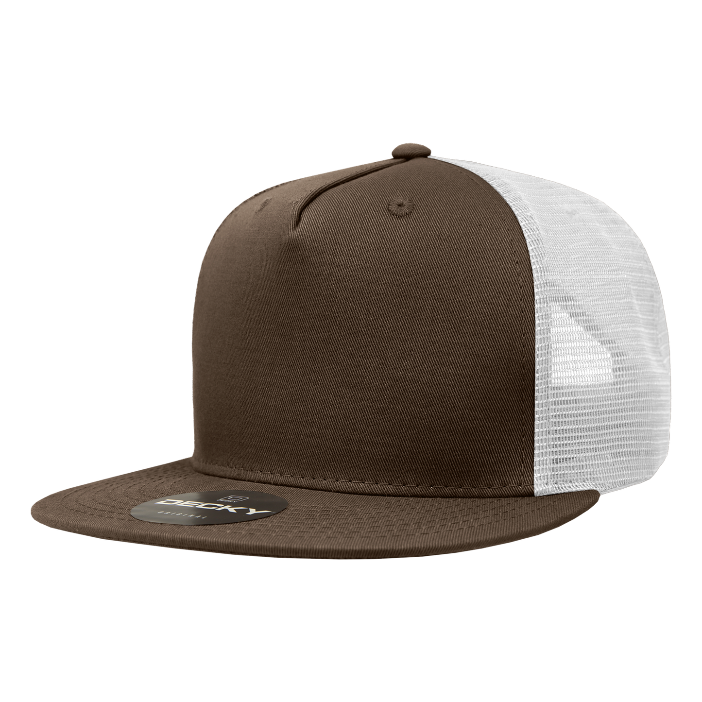 5 Panel High Profile Structured Cotton Blend Trucker