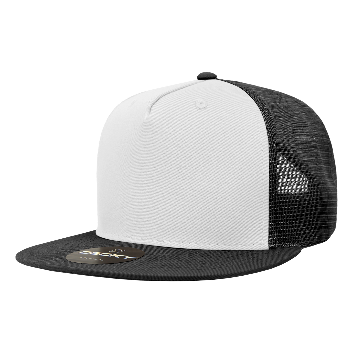 5 Panel High Profile Structured Cotton Blend Trucker