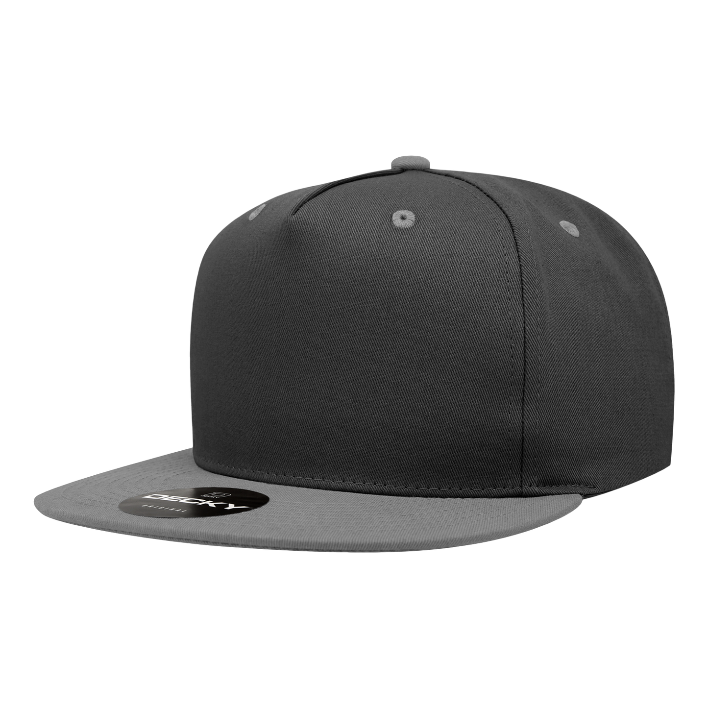 5 Panel High Profile Structured Cotton Blend Snapback