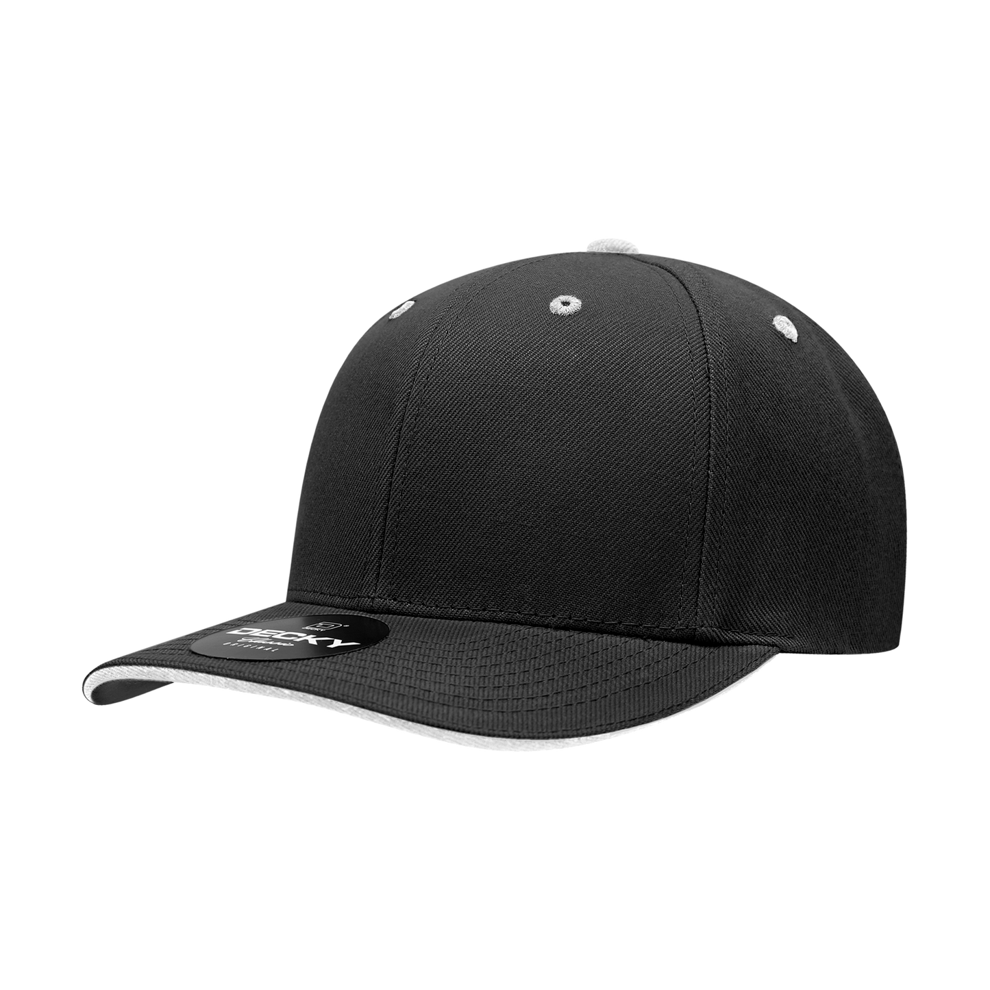 2003-6 Panel Mid Profile Structured Sandwich Bill Cap, Black/Gold