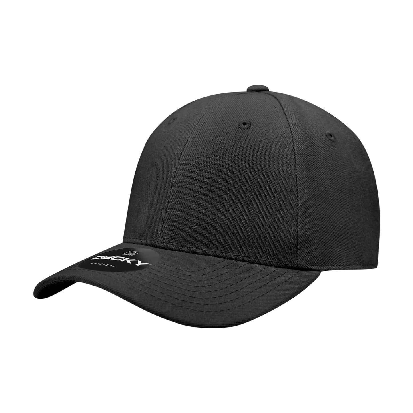 6 Panel High Profile Structured Acrylic/Polyester Fitted Cap Hat