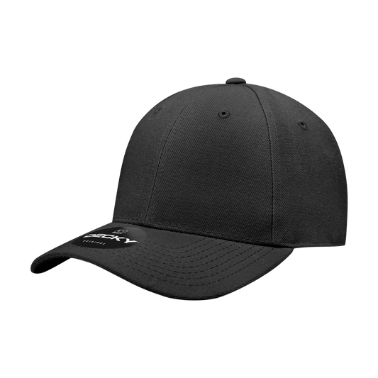 6 Panel High Profile Structured Acrylic/Polyester Fitted Curved Cap Hat