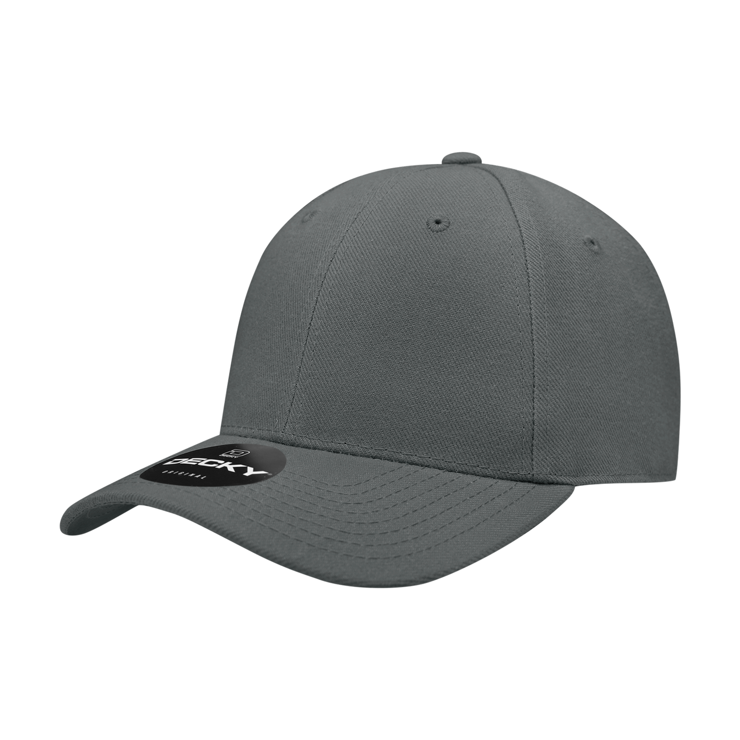 6 Panel High Profile Structured Acrylic/Polyester Fitted Curved Cap Hat