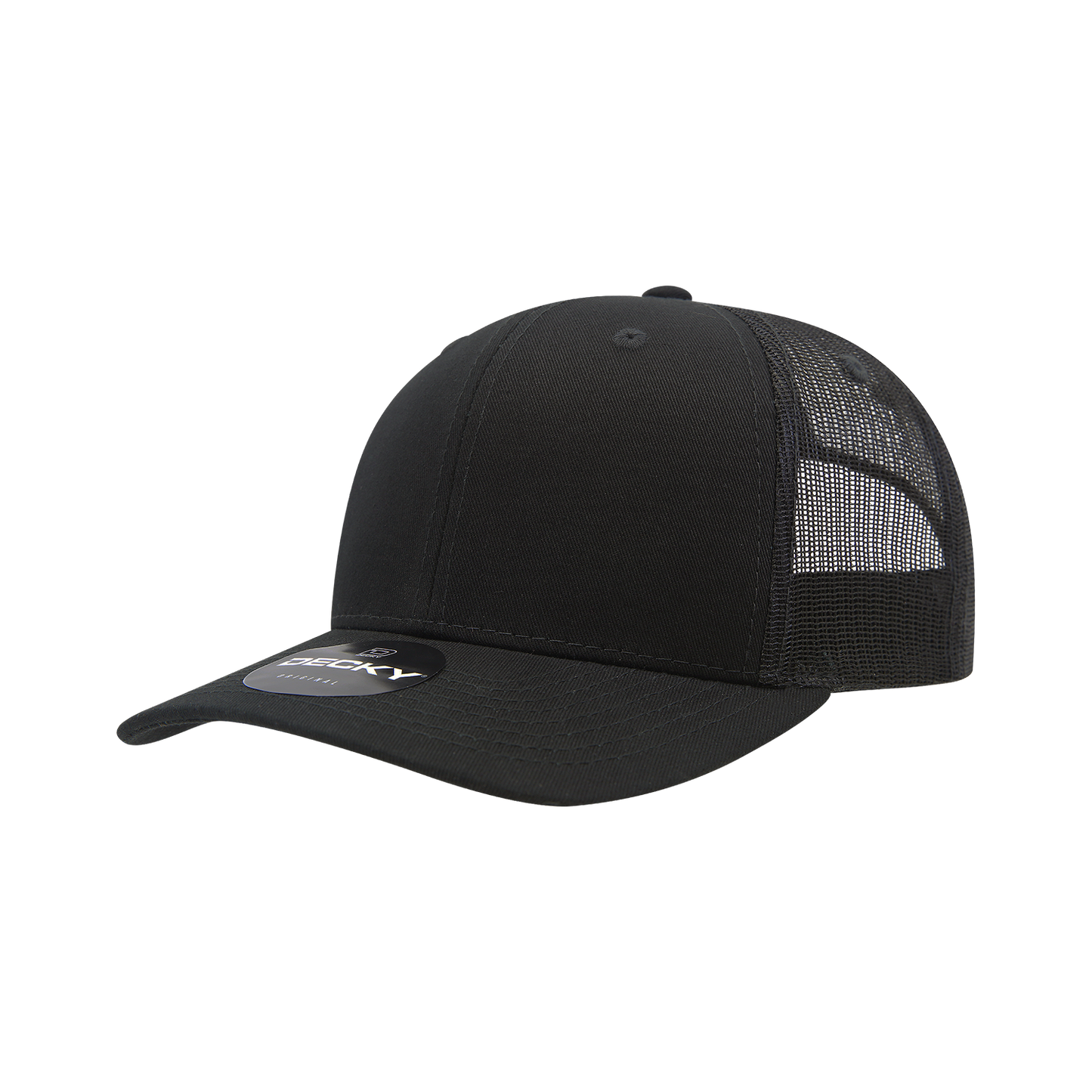 6021- 6 Panel Mid Profile Structured Cotton Blend Trucker