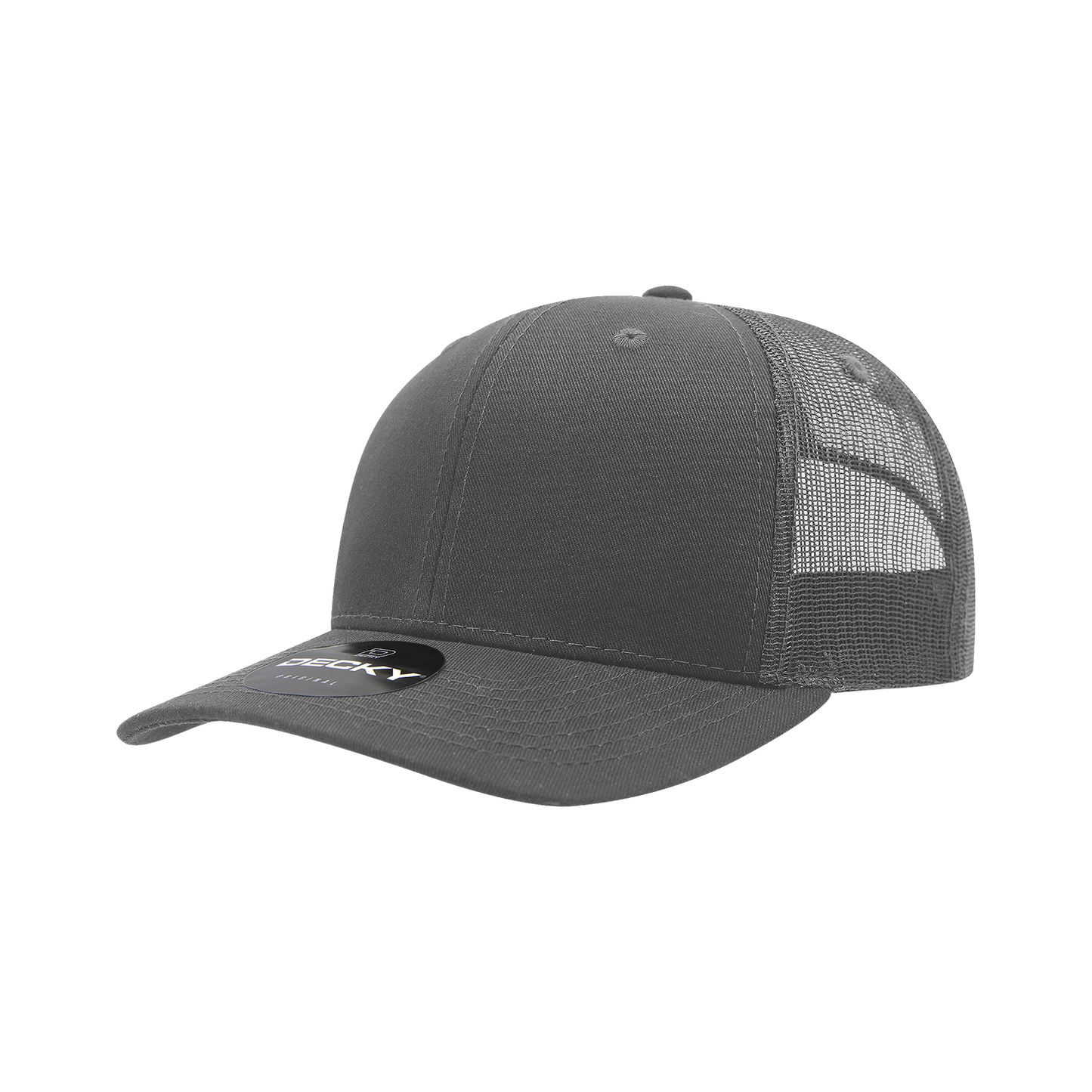 6021- 6 Panel Mid Profile Structured Cotton Blend Trucker