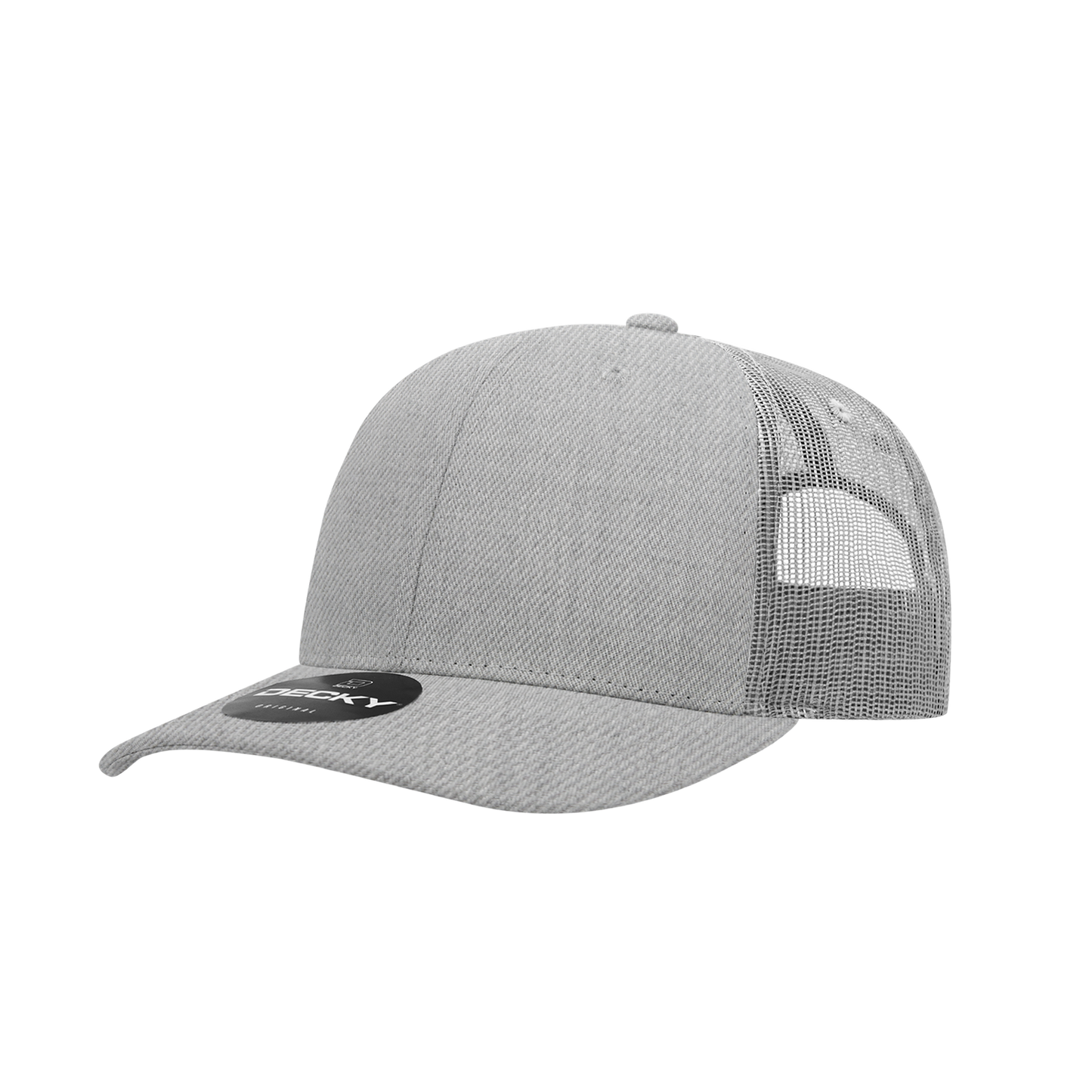 6021- 6 Panel Mid Profile Structured Cotton Blend Trucker