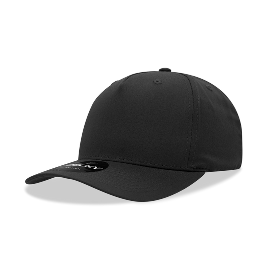 5 Panel Mid Profile Structured Cotton Blend Cap