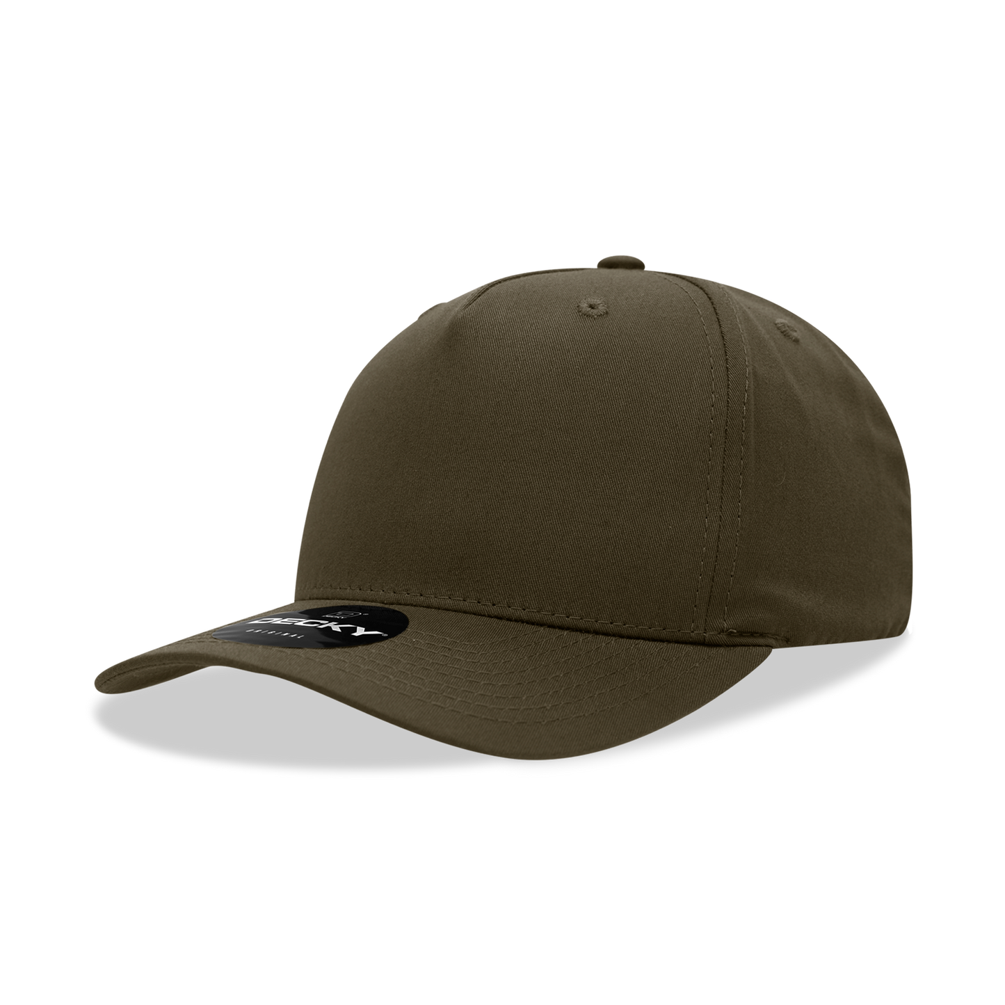 5 Panel Mid Profile Structured Cotton Blend Cap