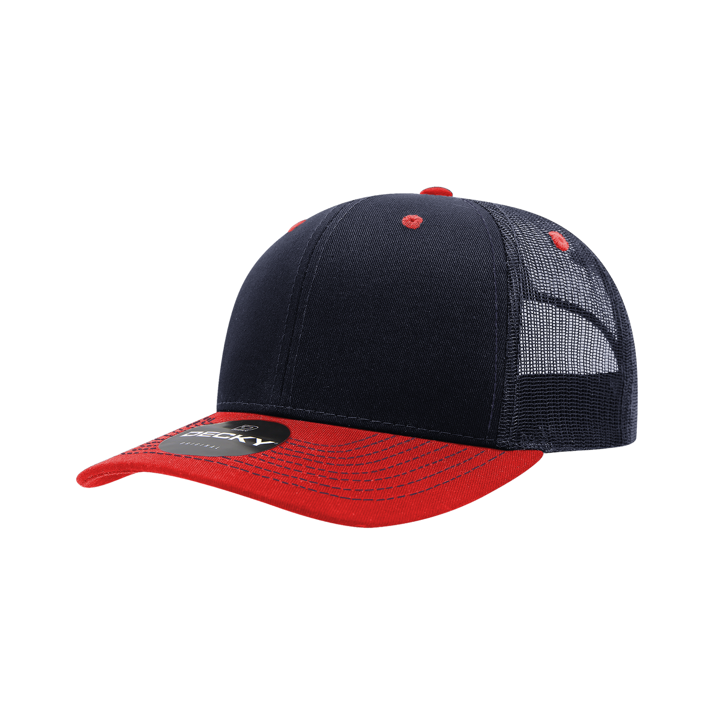 6031- 6 Panel Mid Profile Structured Contra-Stitch Trucker