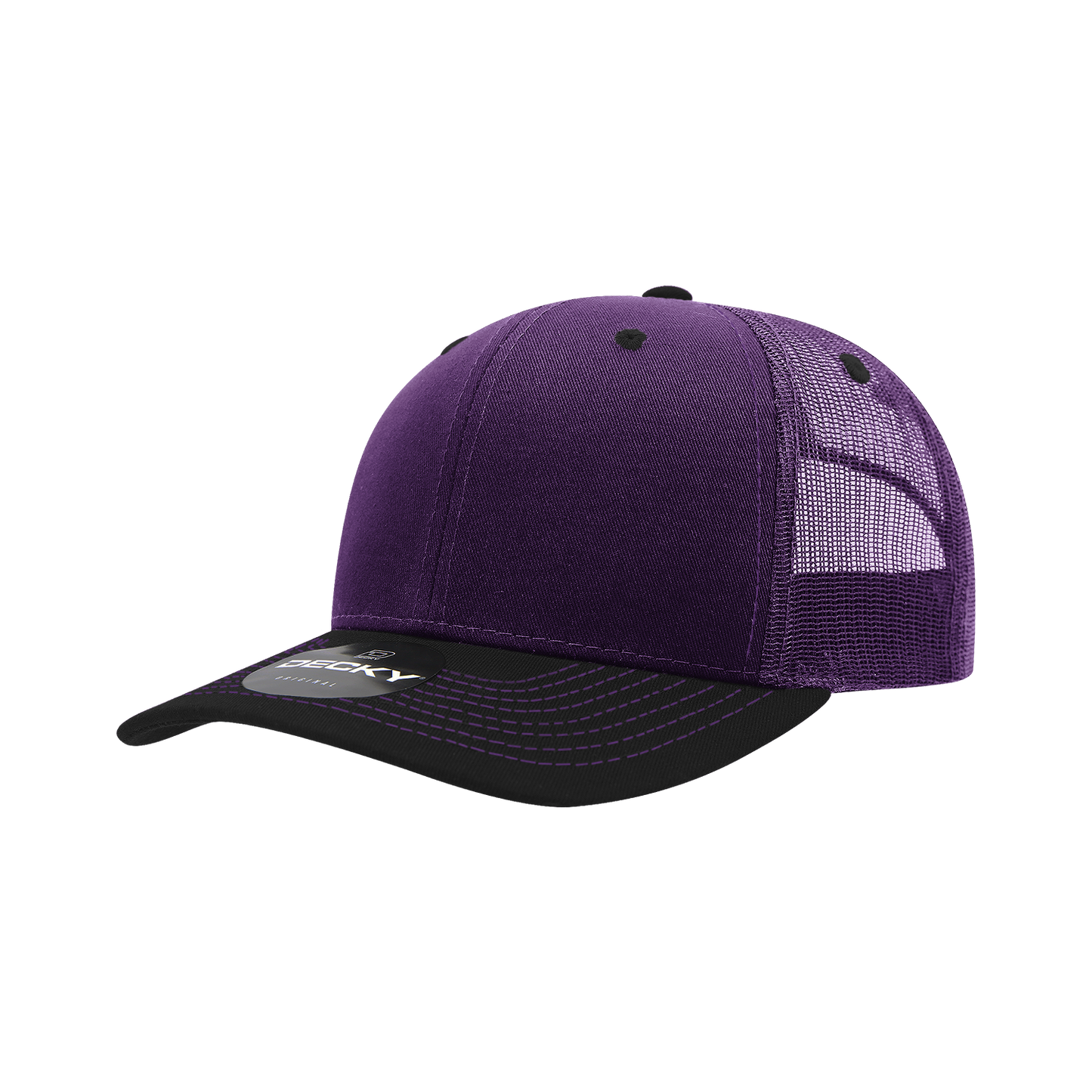 6031- 6 Panel Mid Profile Structured Contra-Stitch Trucker