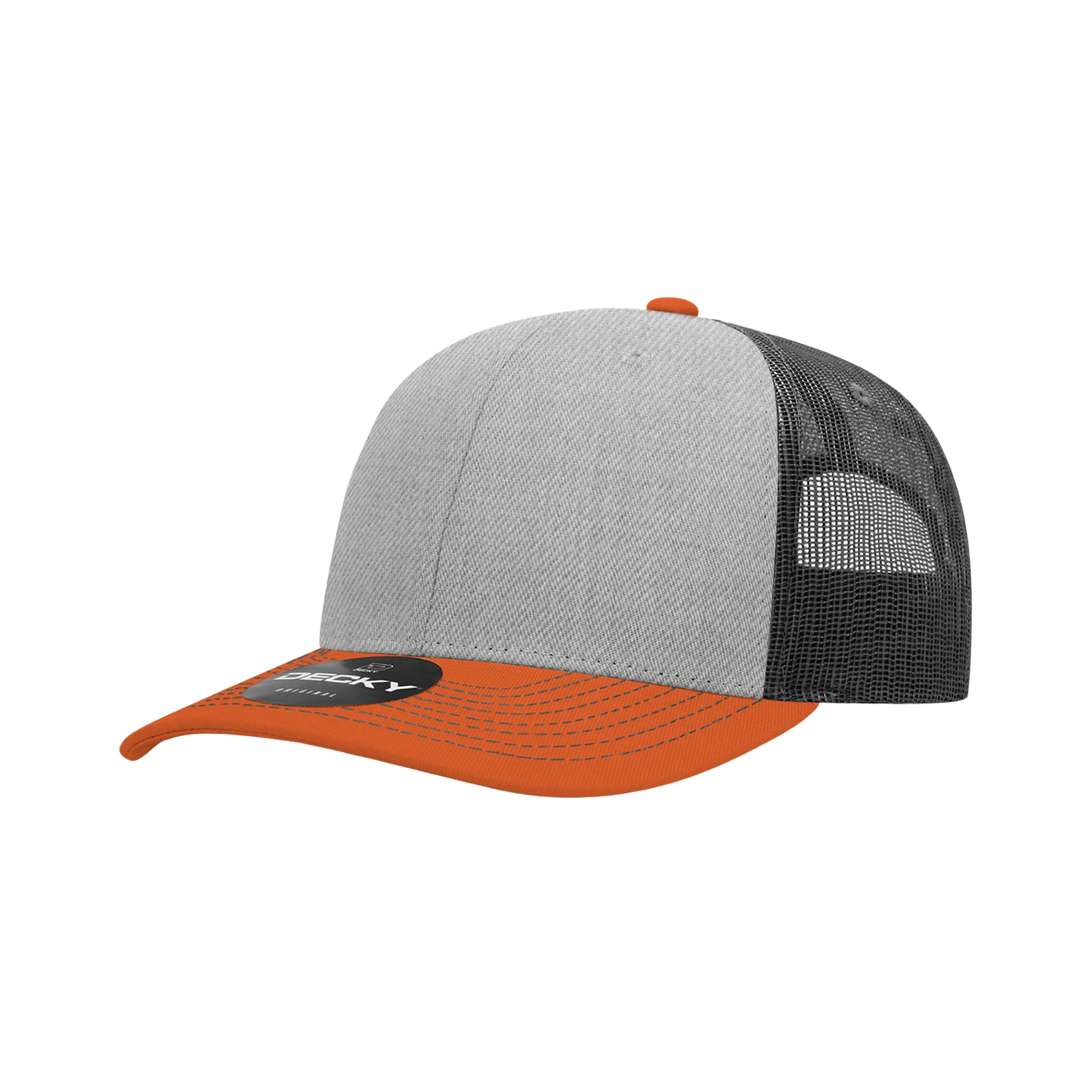 6031- 6 Panel Mid Profile Structured Contra-Stitch Trucker