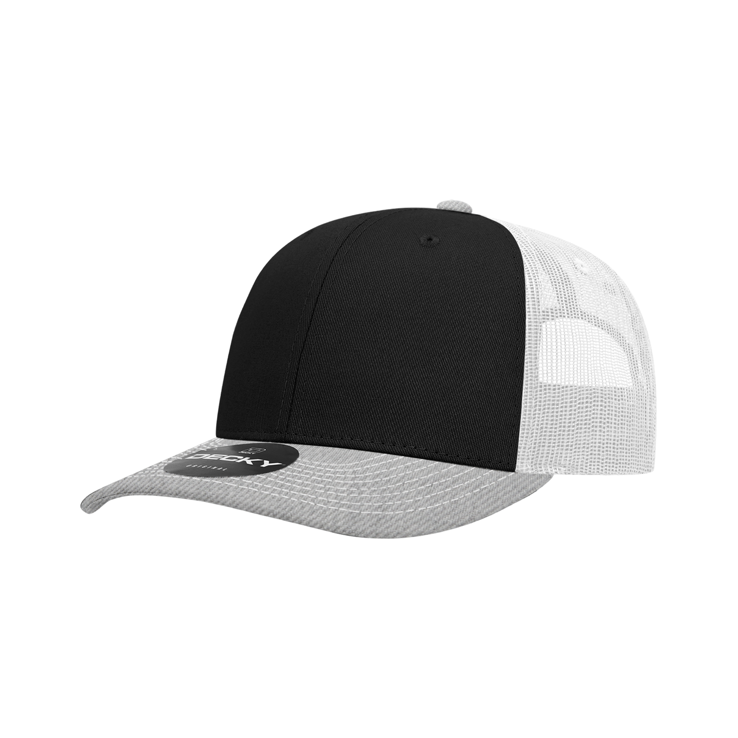 6031- 6 Panel Mid Profile Structured Contra-Stitch Trucker