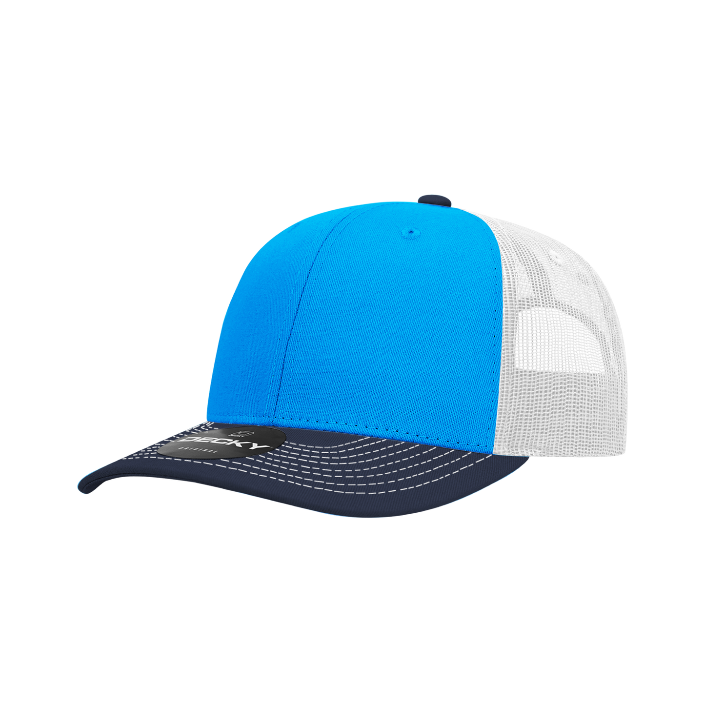 6031- 6 Panel Mid Profile Structured Contra-Stitch Trucker