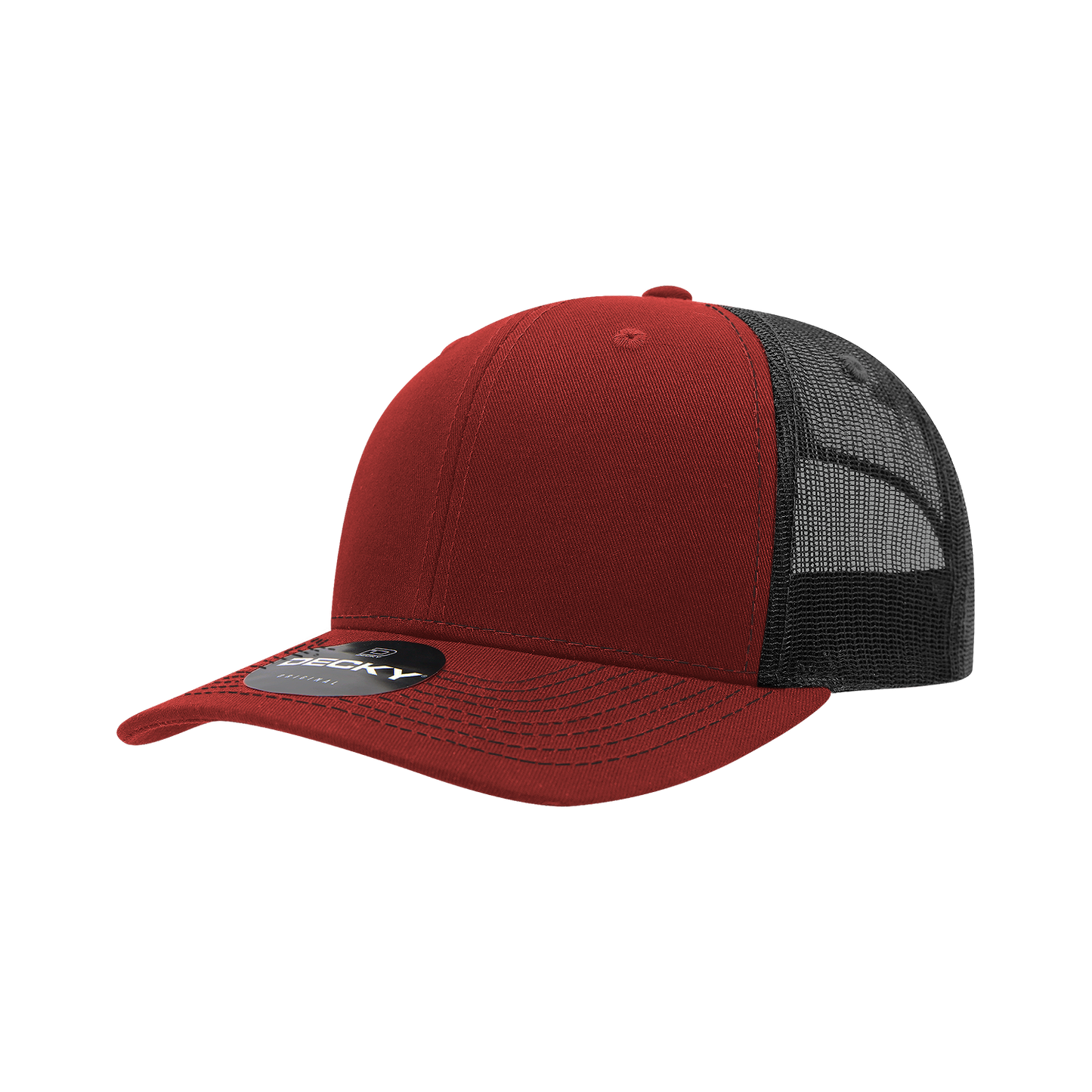 6031- 6 Panel Mid Profile Structured Contra-Stitch Trucker