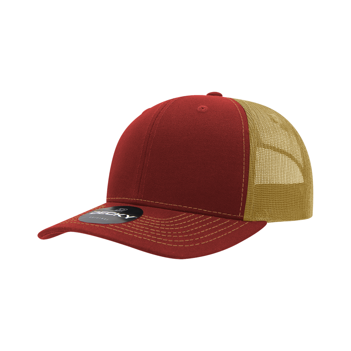 6031- 6 Panel Mid Profile Structured Contra-Stitch Trucker