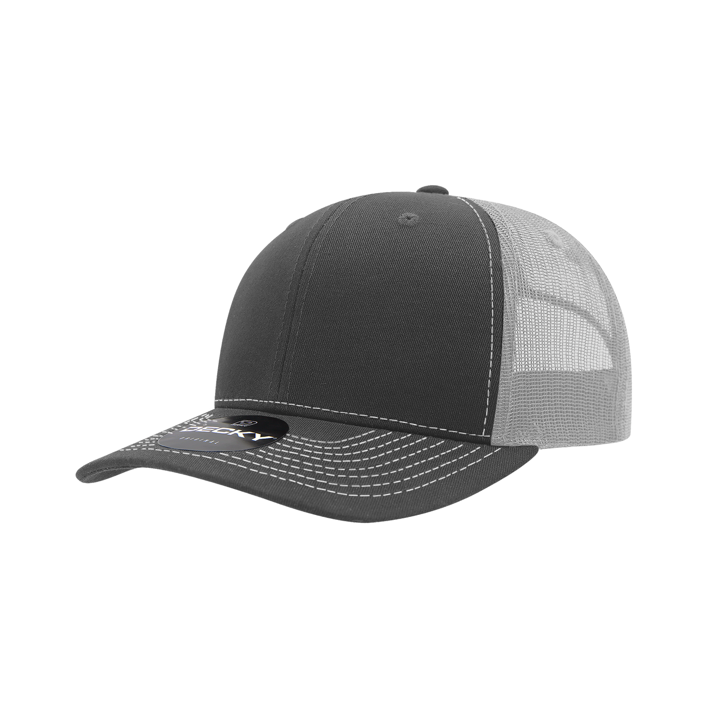 6031- 6 Panel Mid Profile Structured Contra-Stitch Trucker