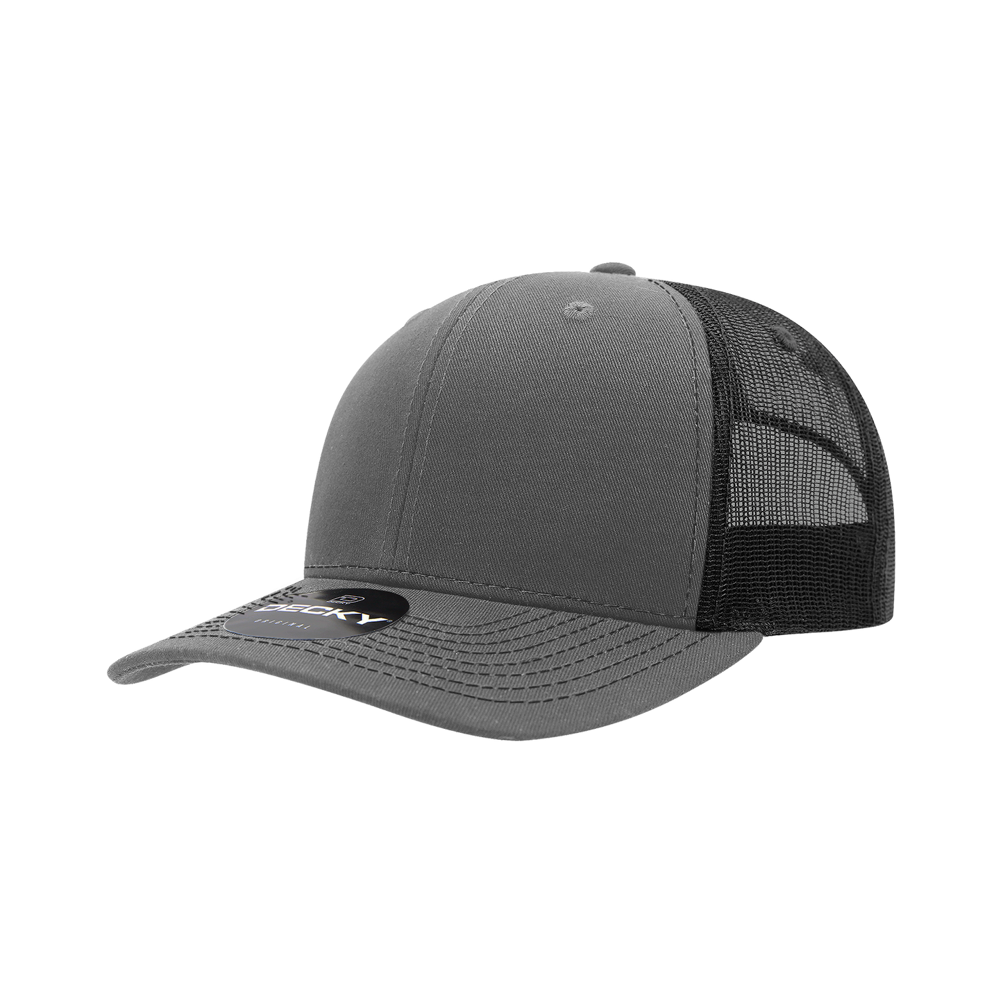 6031- 6 Panel Mid Profile Structured Contra-Stitch Trucker