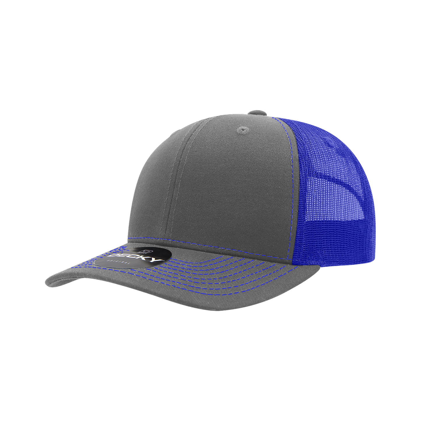 6031- 6 Panel Mid Profile Structured Contra-Stitch Trucker