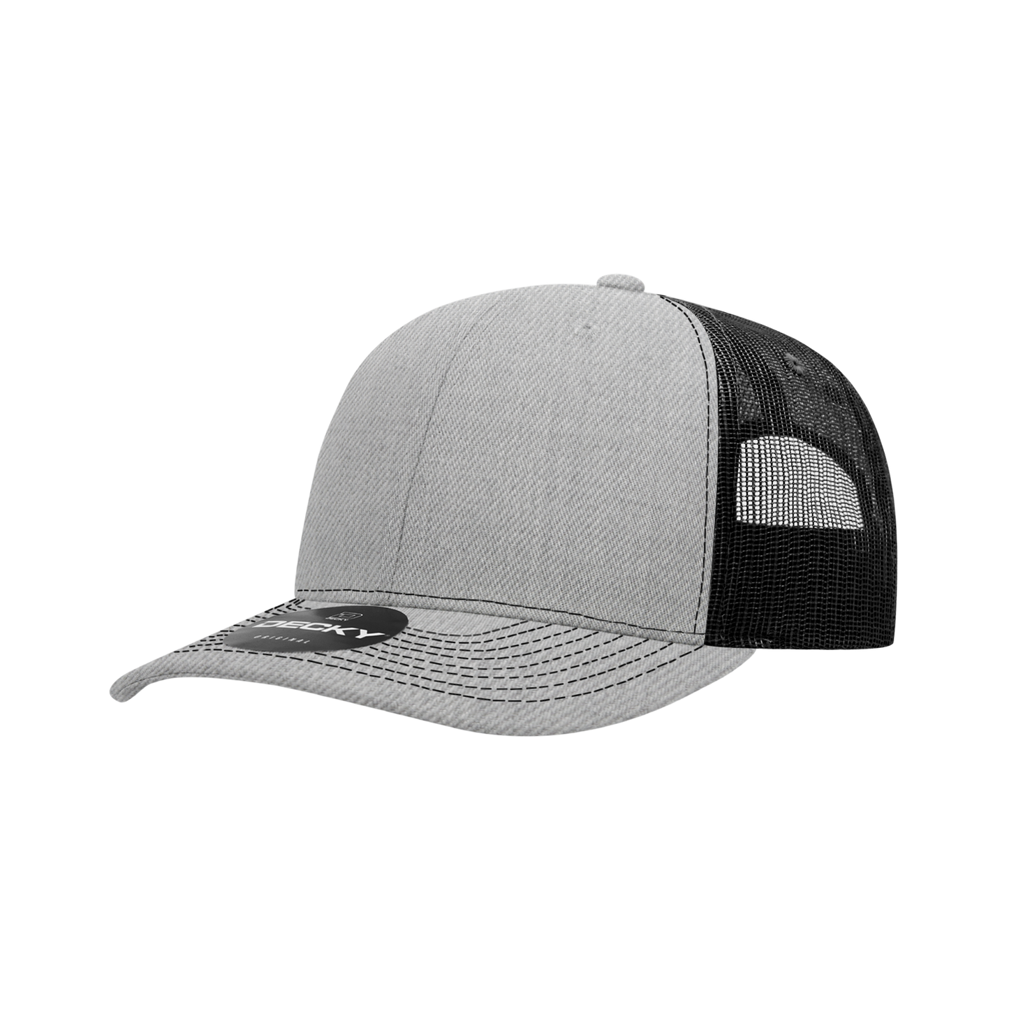 6031- 6 Panel Mid Profile Structured Contra-Stitch Trucker