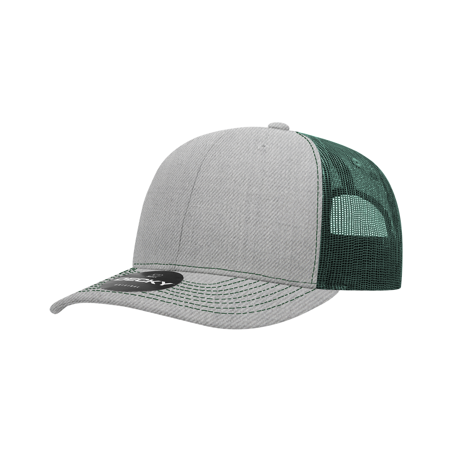 6031- 6 Panel Mid Profile Structured Contra-Stitch Trucker