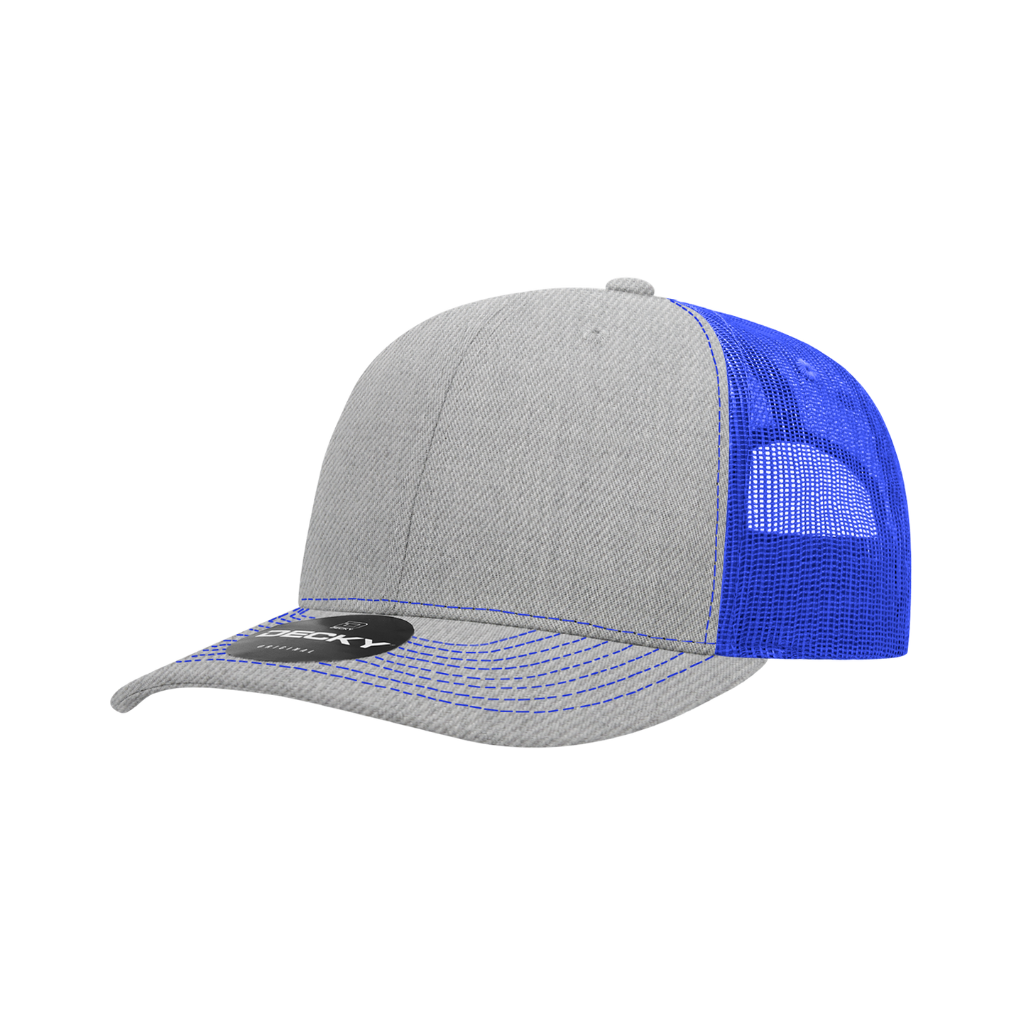 6031- 6 Panel Mid Profile Structured Contra-Stitch Trucker