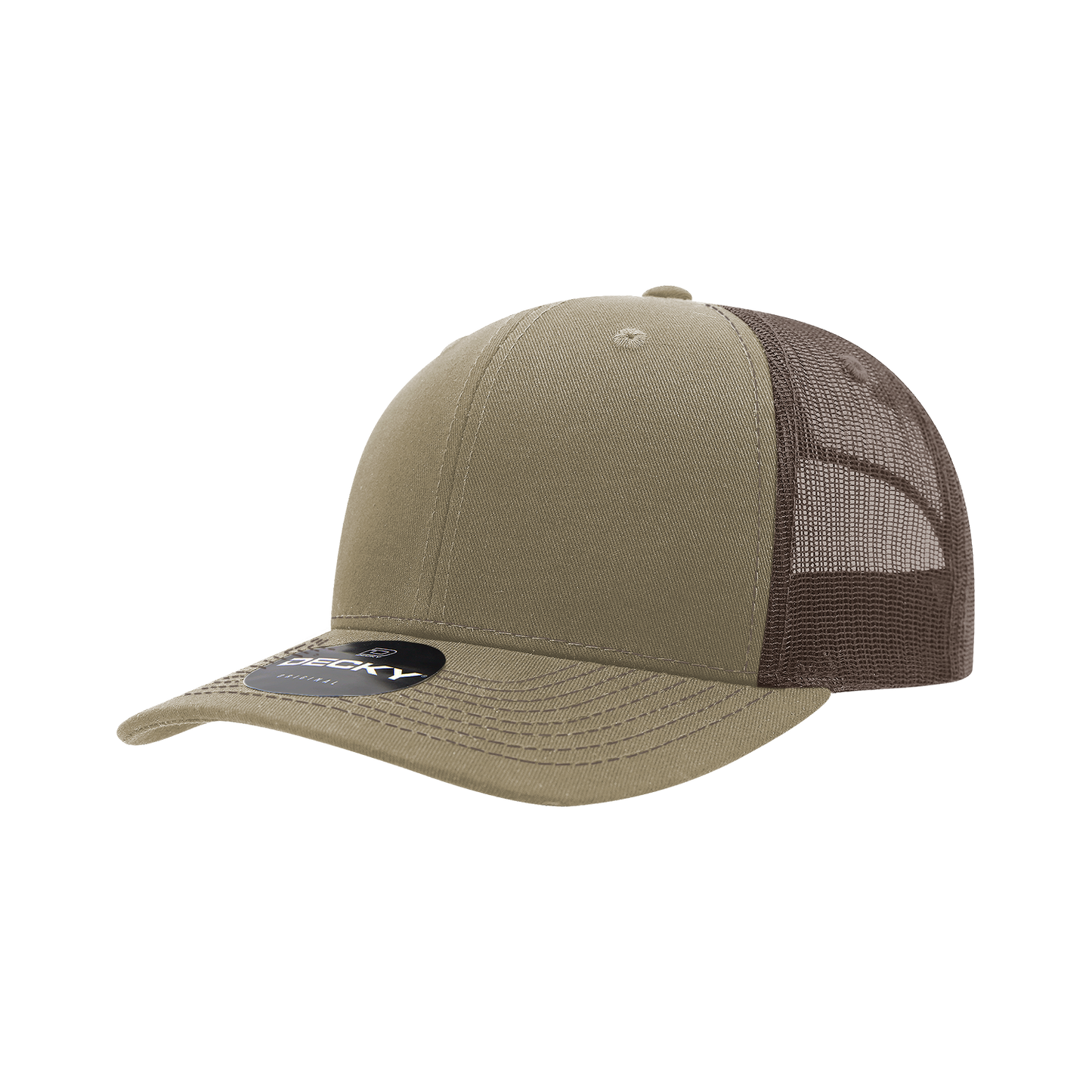 6031- 6 Panel Mid Profile Structured Contra-Stitch Trucker