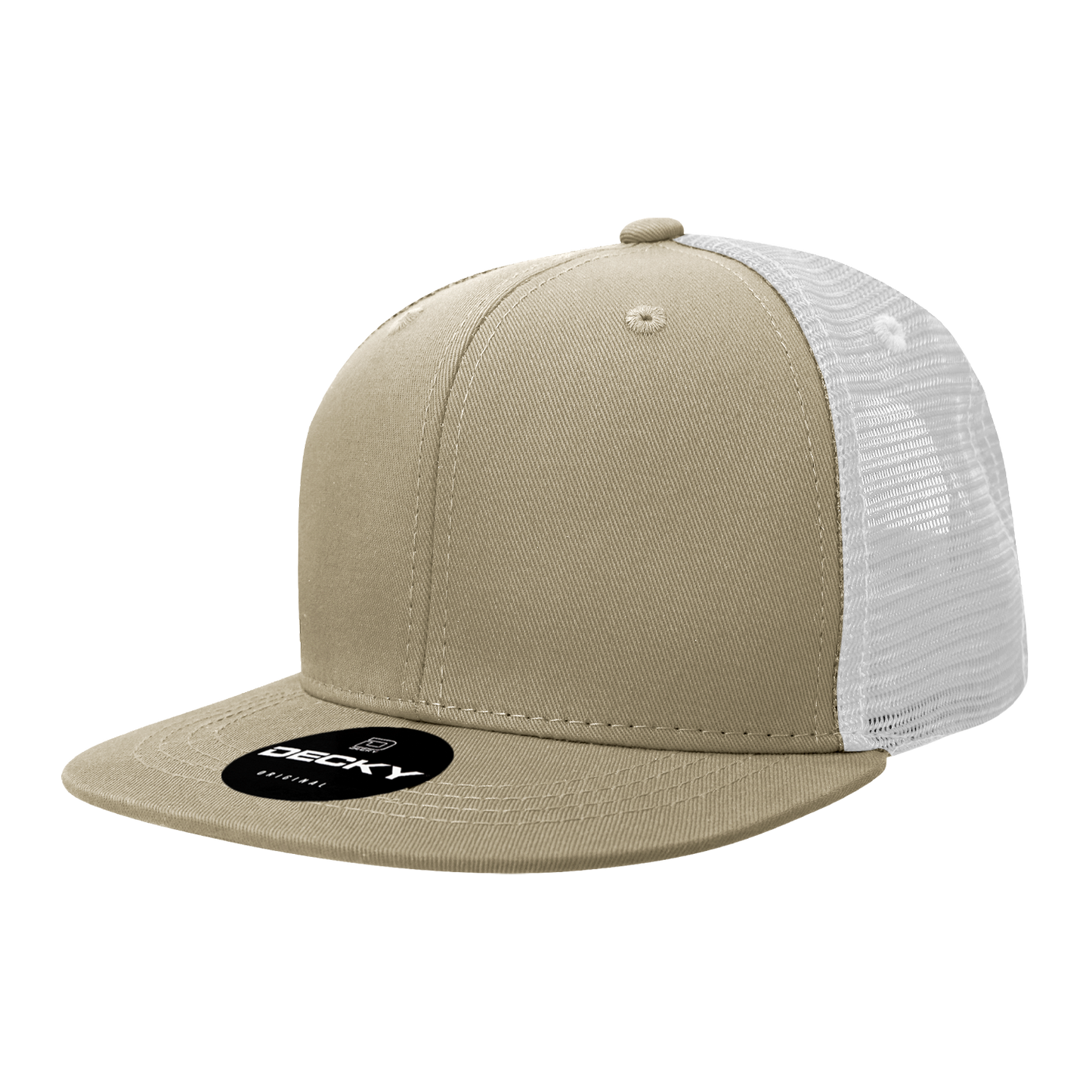 6033- 6 Panel High Profile Structured Cotton Blend Trucker