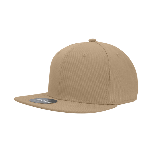 6 Panel High Profile Structured Acrylic/Polyester Fitted Hat Cap