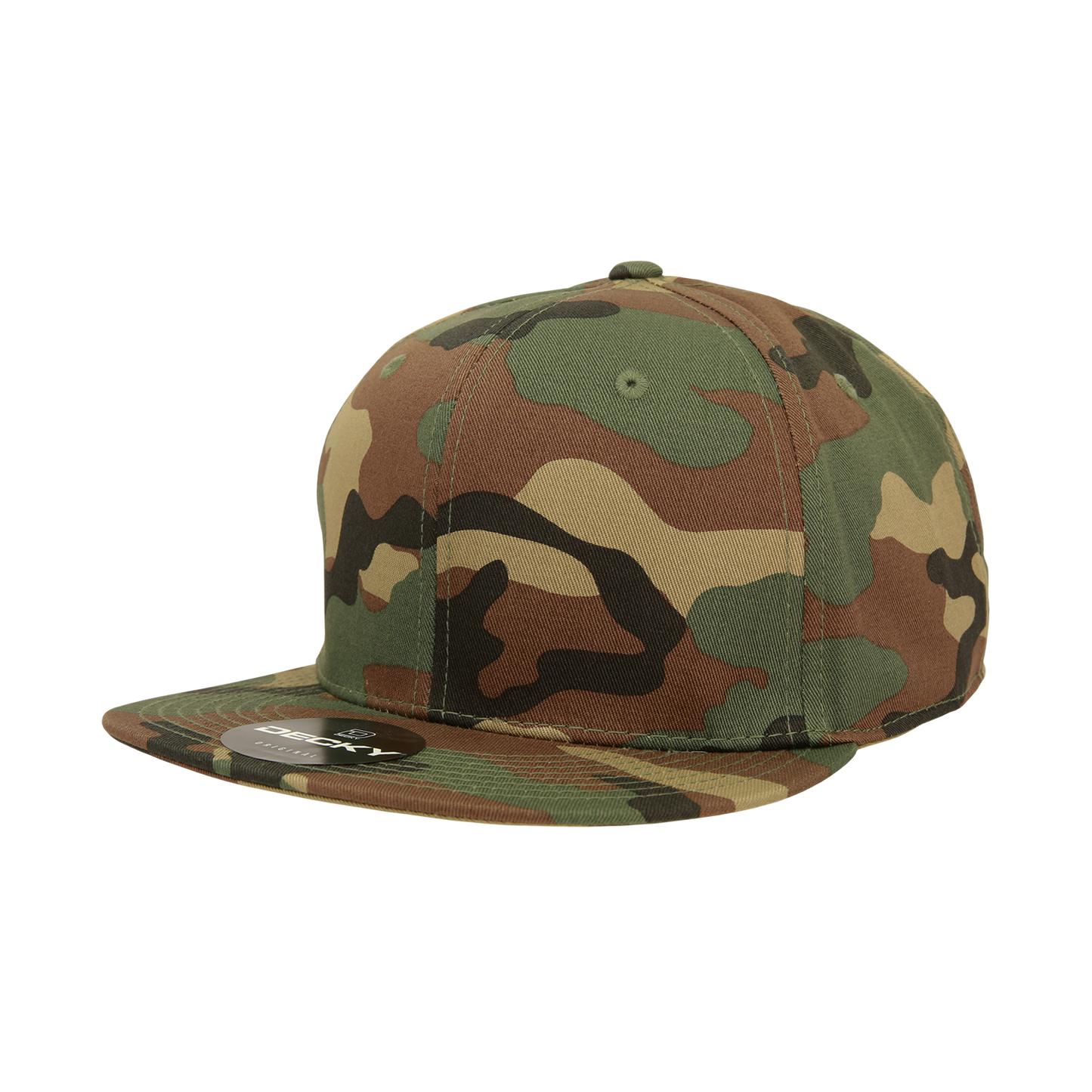 6 Panel High Profile Structured Acrylic/Polyester Fitted Hat Cap