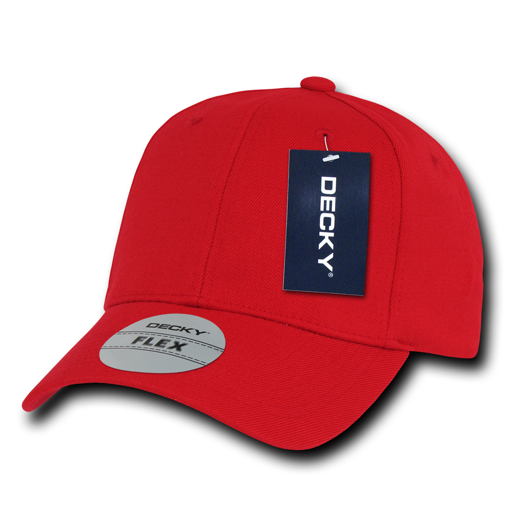 DECKY 6 Panel Mid Profile Structured Acrylic / Polyester Flex Cap