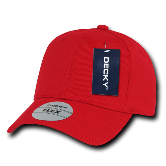 DECKY 6 Panel Mid Profile Structured Acrylic / Polyester Flex Cap