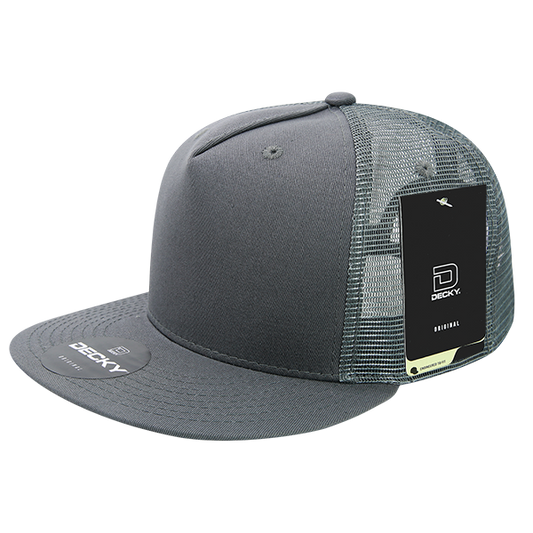 DECKY 5 Panel High Profile Structured Cotton Trucker