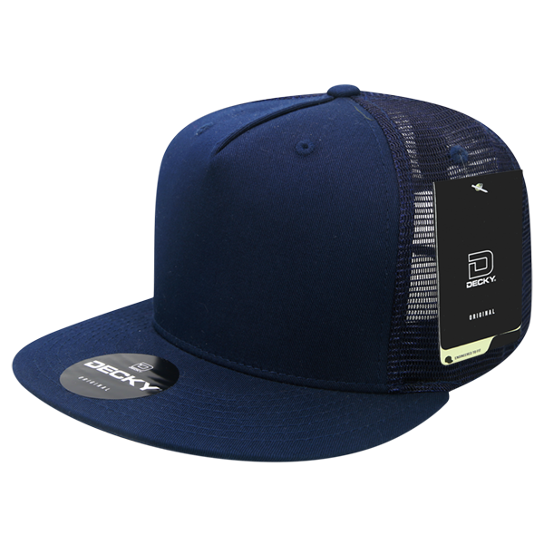 DECKY 5 Panel High Profile Structured Cotton Trucker