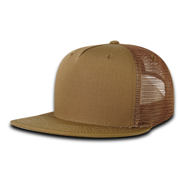 DECKY 5 Panel High Profile Structured Ripstop Trucker