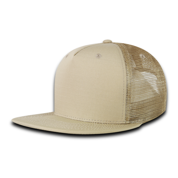 DECKY 5 Panel High Profile Structured Ripstop Trucker