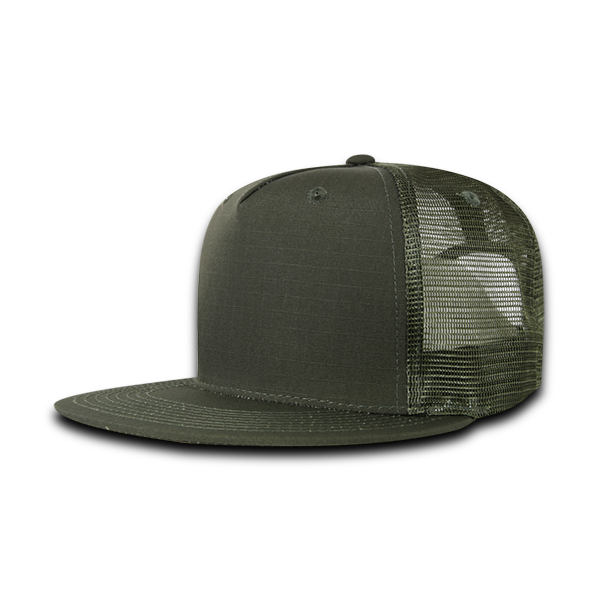 DECKY 5 Panel High Profile Structured Ripstop Trucker