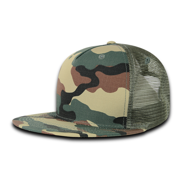 DECKY 5 Panel High Profile Structured Ripstop Trucker