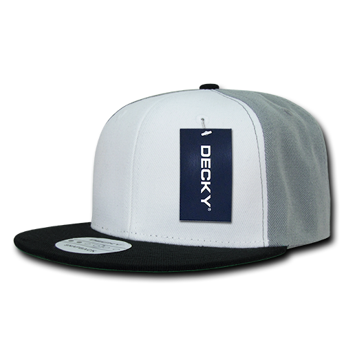 DECKY 3 Tone Flat Bill Snapbacks