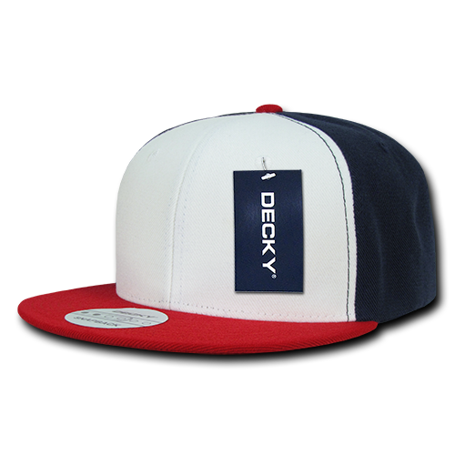 DECKY 3 Tone Flat Bill Snapbacks