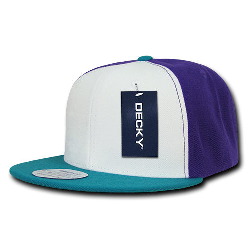 DECKY 3 Tone Flat Bill Snapbacks