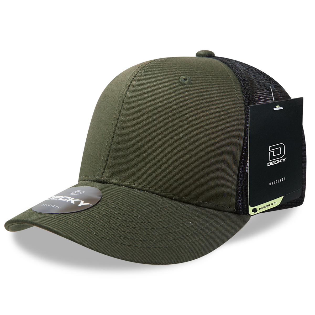 DECKY 6 Panel Mid Profile Structured Cotton Trucker