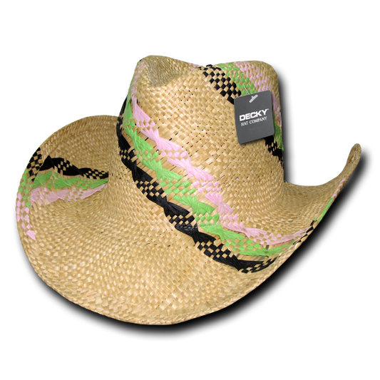 DECKY Hillary Yellow Straw Cowboy Hat