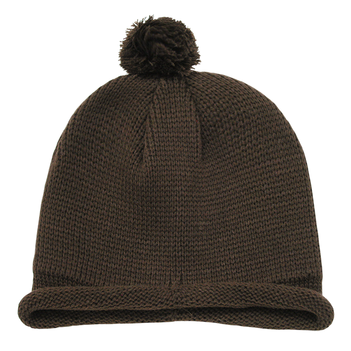 DECKY Solid RollUp Beanie w / PomPom