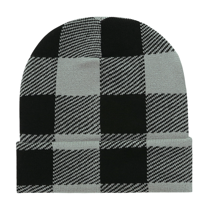 DECKY Long Plaid Beanie