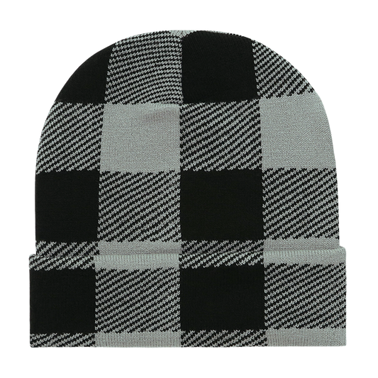 DECKY Long Plaid Beanie