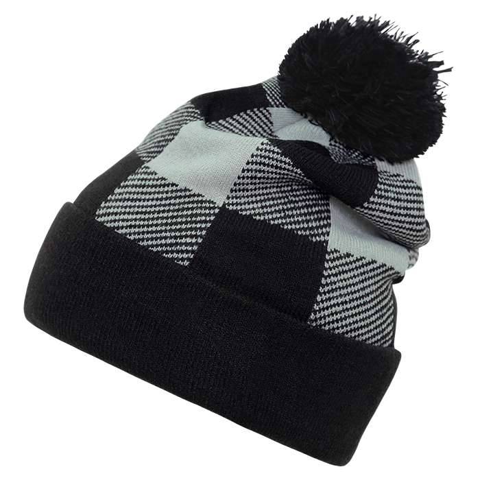 DECKY Pom Plaid Beanie