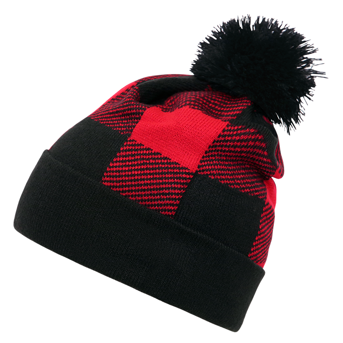 DECKY Pom Plaid Beanie