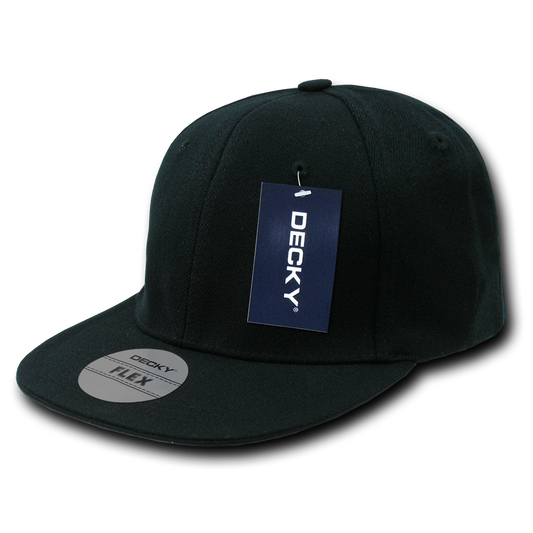 DECKY 6 Panel High Profile Structured Acrylic / Polyester Flex Cap